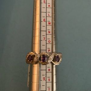 925 Sterling Silver Amethyst Tone